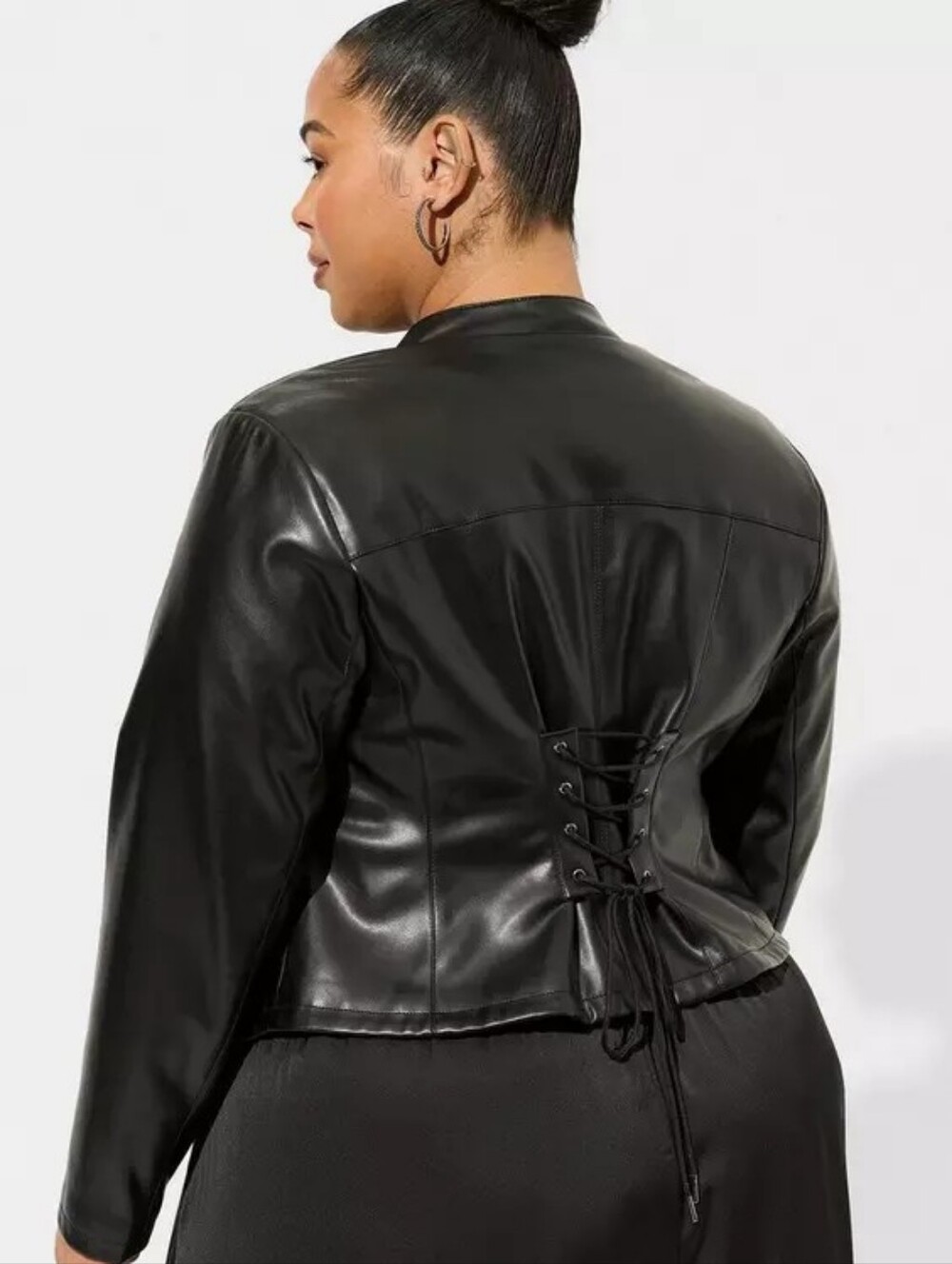 NWT Faux Leather Corset Waist Moto Jacket 3x Plus Size